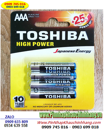 Toshiba LR03GCP BP-4PV, Pin AAA Toshiba LR03GCP BP-4PV High Power Alkaline 1.5v (Loại Vỉ 4viên)